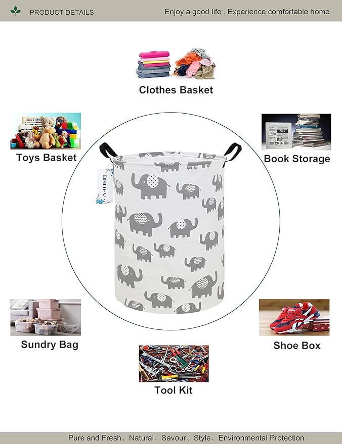 Round waterproof laundry basket gift basket, suitable - Image 3