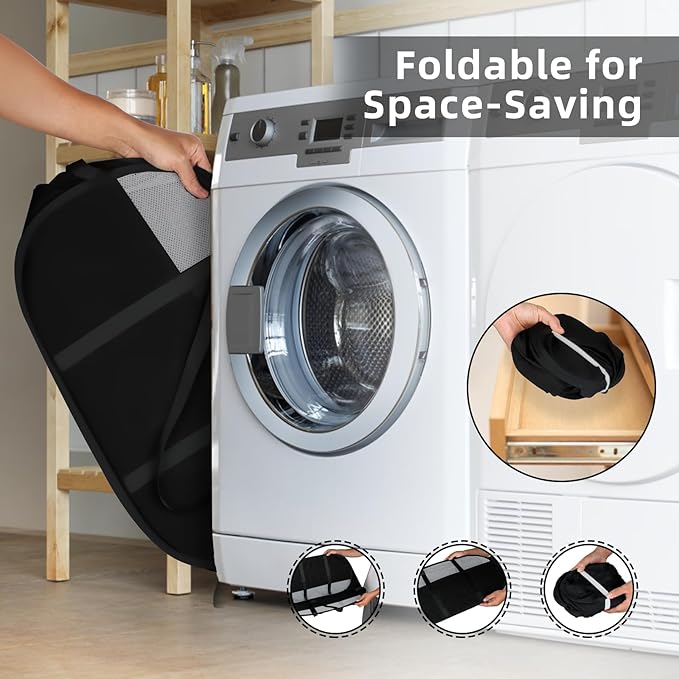 100L Collapsible Laundry Baskets, Tear Proof Pop Up Laundry Hamper - Image 3