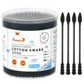 Black Cotton Swabs Spiral Pointed by HOMEFOX