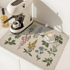 Vintage Plants Herbs Floral Dish Drying Mat - Image 7