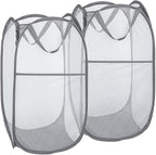 2 Pack Pop Up Laundry Hampers, Collapsible Mesh Laundry Basket, Foldable by Buenod
