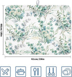 Spring Sage Green Leaves Dish Drying Mat - Image 2