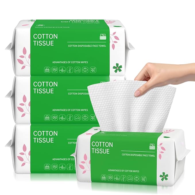 Disposable Face Towels 100 Count, Biodegradable Facial Towels by BeautyPersonalCare
