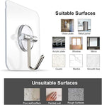 Adhesive Hooks Removable Wall Hooks 13 LB Ceiling Hook Transparent Seamless - Image 5