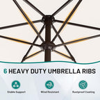 AreShark 7.5FT Patio Umbrella Table Market Umbrella with 6 Sturdy Ribs, Button Tilt/Crank, Heavy-Duty Outdoor Umbrellas for Pool, Deck, Garden and Backyard, Cream White - Image 7