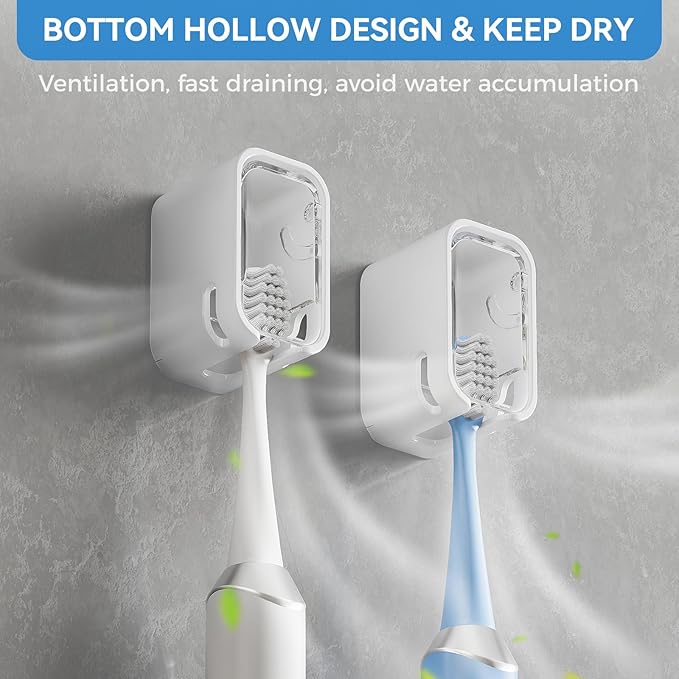 Toothbrush Holders for Bathroom【Innovation Single Slot Design】 2PCS Toothbrush - Image 3
