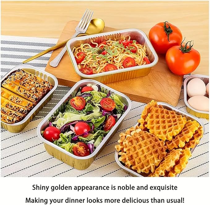 Aluminum Foil Pans with lids 10pack Heavy Duty 2LB Small foil pan 8.5"×6" - Image 6