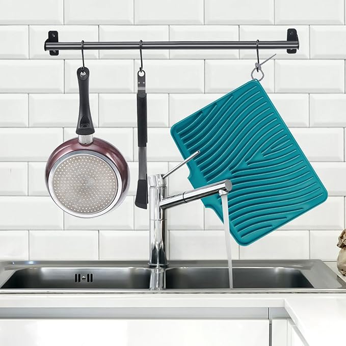 Silicone Dish Drying Mat for Kitchen Counter, Dish Drying Pad, Non-Slip Drain - Image 4