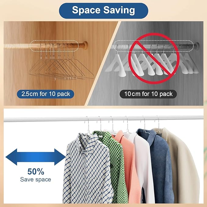 SPECILITE Wire Hangers 250 Pack, Metal Wire Clothes Hanger Bulk - Image 6