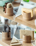 Sponge Holder for Kitchen Sink, Ceramic Sink Caddy Scrub Sponge Tray Dish Rack - Image 6