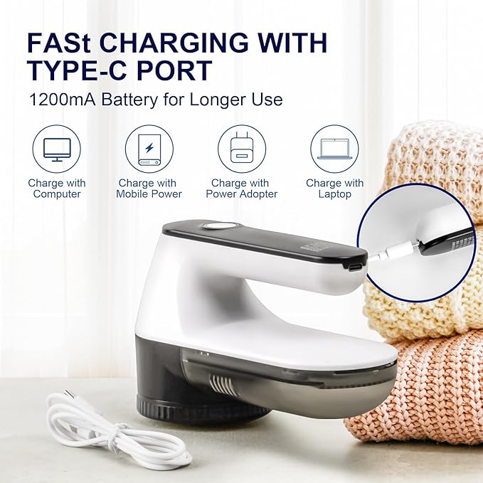 Fabric Shaver, Lint Shaver, Lint Remover Rechargeable Sweater Defuzzer Sweater - Image 5