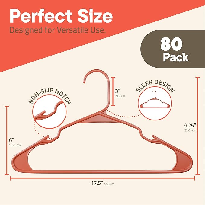 Plastic Clothes Hangers – Heavy Duty Hanger Set, - Image 2