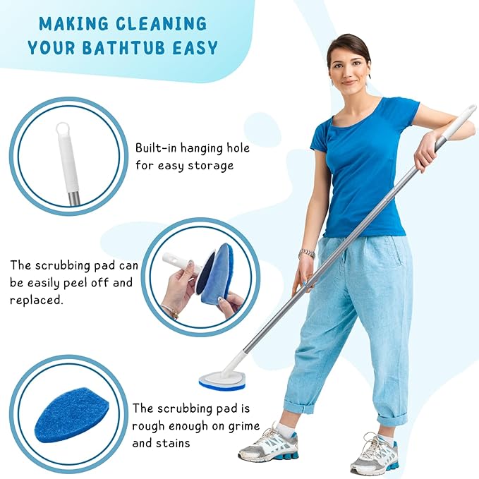 Shower Scrubber, Bathroom Tub and Tile Cleaner Brush - Image 3