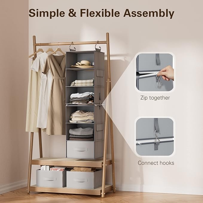 Pipishell 6-Shelf Hanging Closet Organizer - Image 4