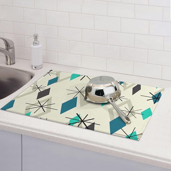 Vintage Mid Century Geometic Dish Drying Mat - Image 7