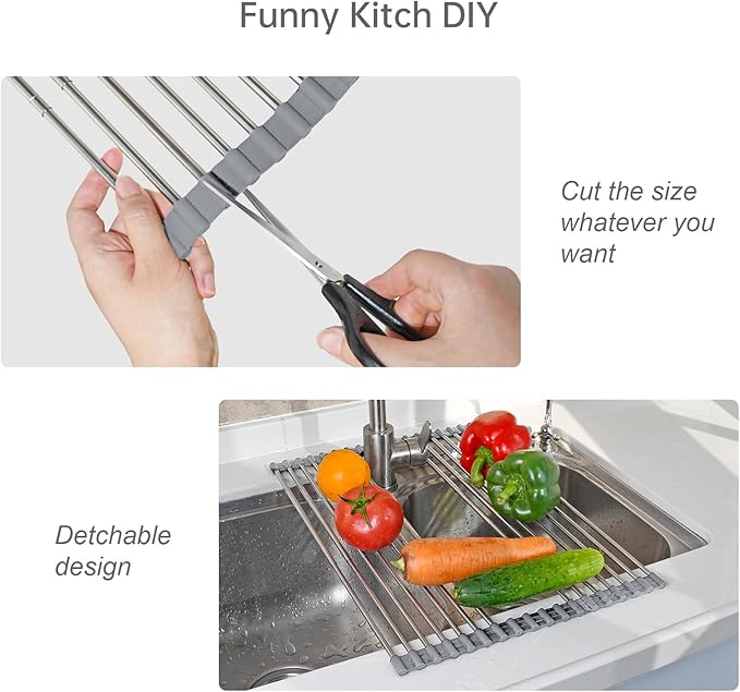 Large Expandable Roll Up Dish Drying Rack, Heat-Resistant Dish Drainer - Image 4