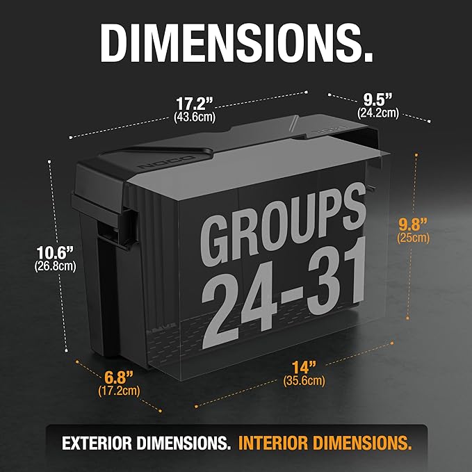 NOCO Snap-Top BG31 Battery Box, Group 24-31 12V Battery Box - Image 6