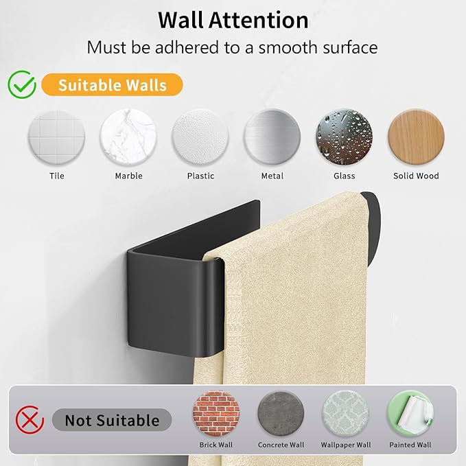 Hand Towel Holder, Self Adhesive Towel Racks - Image 4