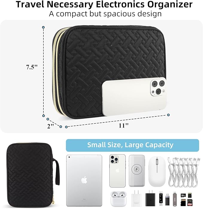Electronics Organizer Travel Case, Charger Bag Cord Organizer Travel, - Image 4
