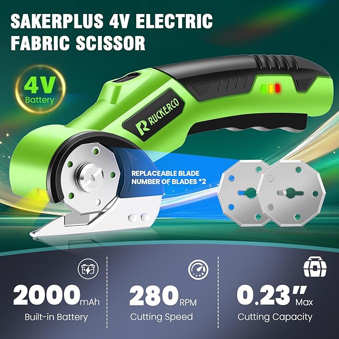 Cordless Electric Scissors Box Cutter 2 Rotary Blades – 4V Duty Rechargeable - Image 3