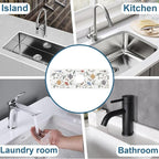 Art Ceramic Texture Sink Splash Guard Ceramic Flowers Faucet Absorbing Mat Fast - Image 7
