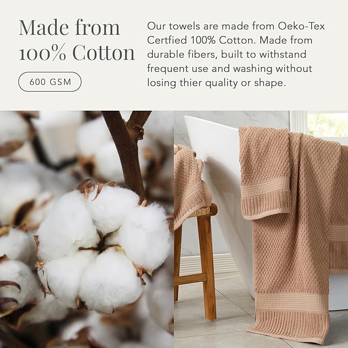NY Loft 100% Cotton Hand Towel 6 Pack Hand Towel Set | Super Soft & Absorbent - Image 4