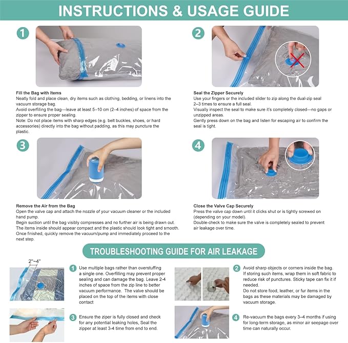 Cozy Essential Travel Vacuum Storage Bags - Image 7