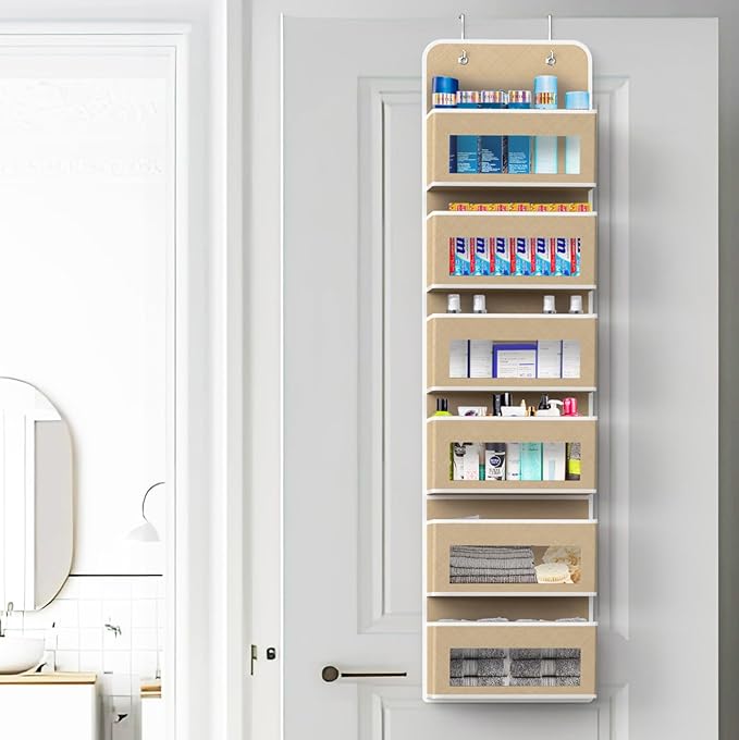 Simple Houseware 6 Clear Window Pocket Over Closet Door Storage Hanging - Image 5