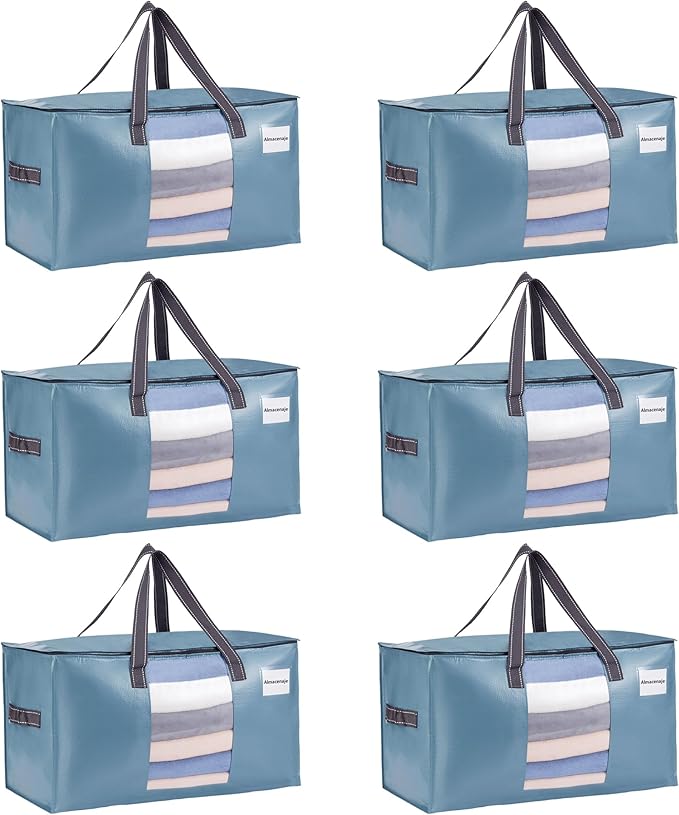 VENO 6 Pack Moving Bags, Comforter and Blanket Storage Bags by Veno