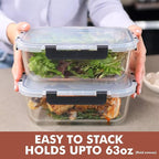 Razab 4 Pcs 1860ml / 63 Oz Large Glass Food Storage Containers - Image 2