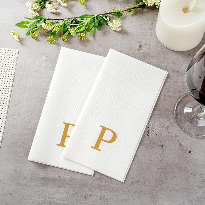 Luxenap 15.8 X 7.9 Inch Linen-Feel Guest Towels, 2000 Lettered Hand Towels - Image 6