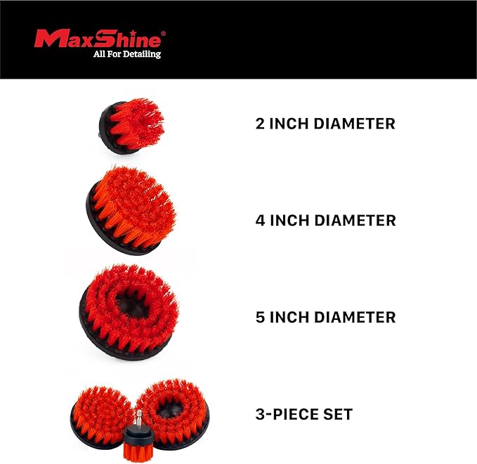 Maxshine 2" Universal M8 Medium-Duty Upholstery & Carpet Drill Brush – Power - Image 3