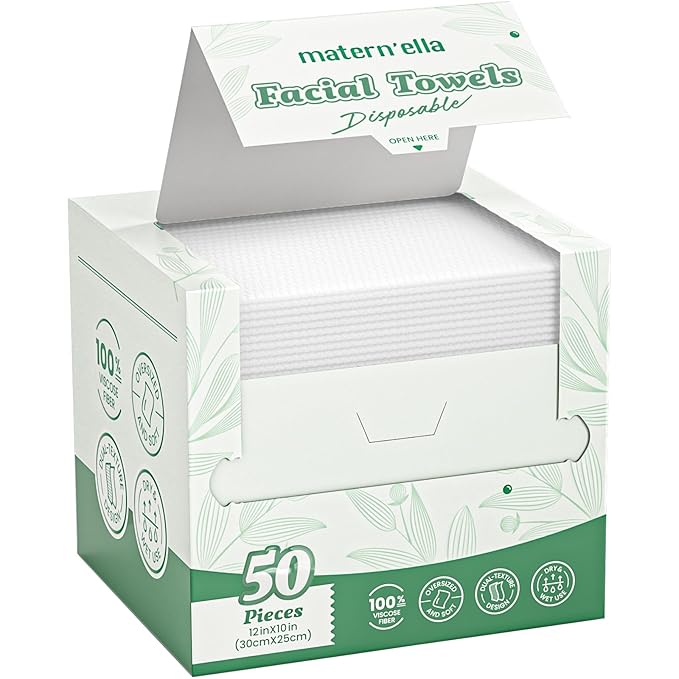 MATERN'ELLA Disposable Face Towels XL Ultra Soft Biodegradable Dry Wipes by maternella