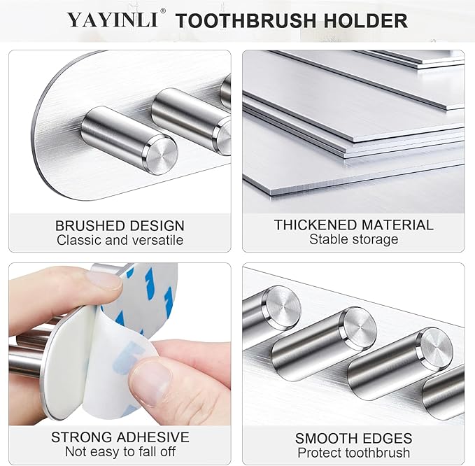Electric Toothbrush Head Holder, Toothbrush Holders Wall Mounted, Adhesive - Image 6