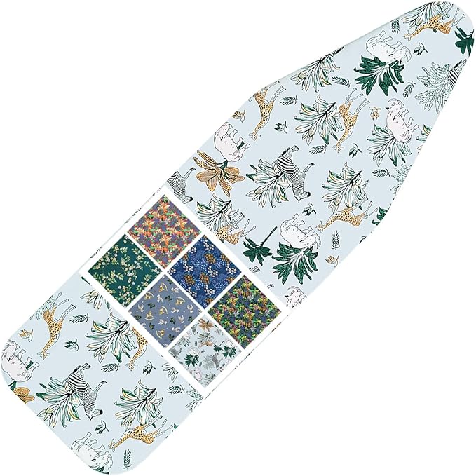 Ironing Board Cover and Pad Standard Size 15 x 54, 3 Pairs of Hook and Loop by LCLW