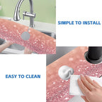Abstract Pink Glitter Diamond Sink Faucet Absorbing Mat Sink Splash Guard - Image 5
