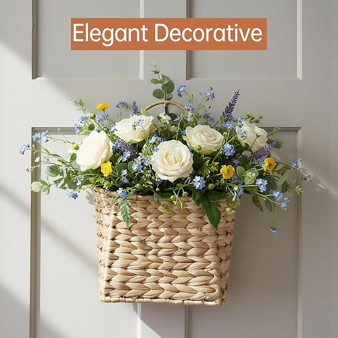 Wicker Hanging Basket, Woven Hanging Wall Basket - Image 3