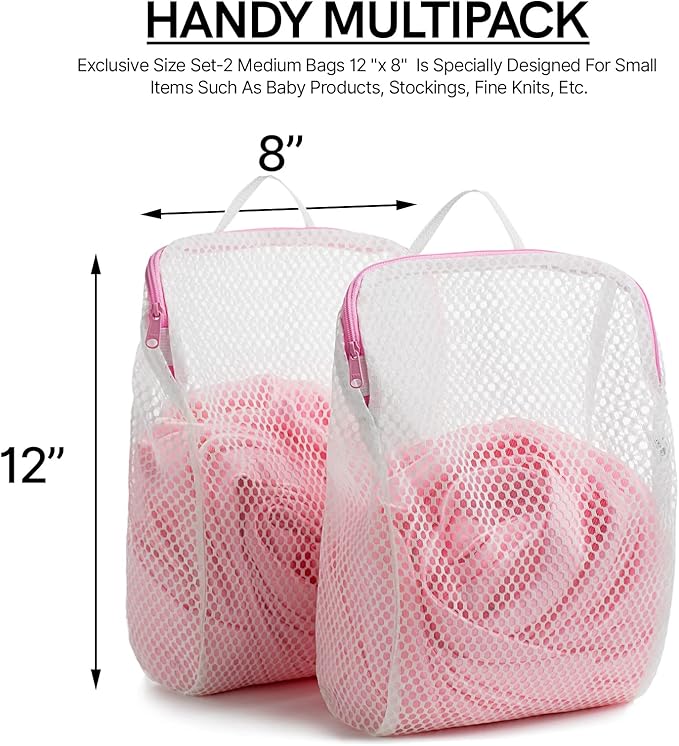 COMLIFE Set of 2 Delicates Honeycomb Mesh Laundry Bag, Use YKK Zipper, - Image 2