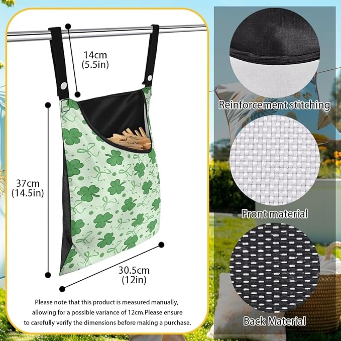 2 Pcs Clothespin Bag, Laundry Hanging Bag Fits Clothes Lines, Pin Bag - Image 6