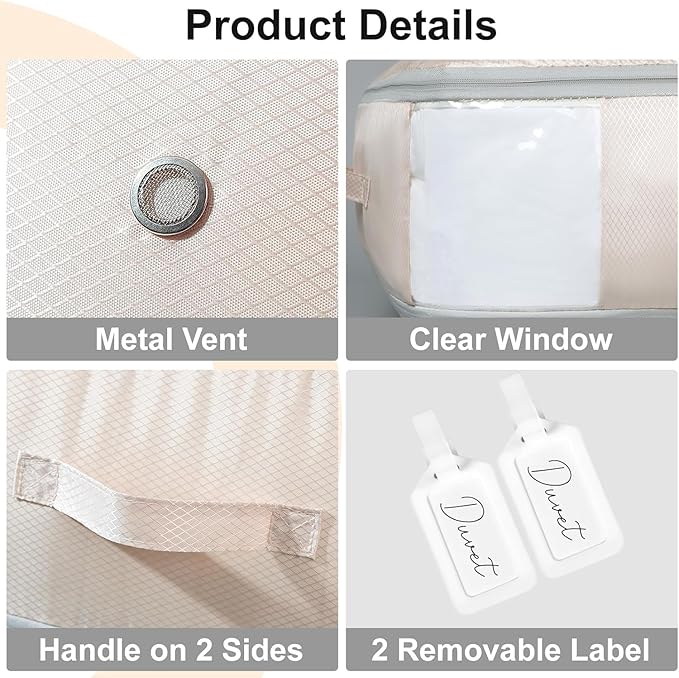 DIMJ Comforter Storage Bag - 110L Large Capacity Ultra Space Saving Self - Image 5