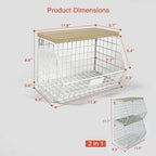 White Fruit Storage Basket for Kitchen Counter Set of 2, Wall Mount Wire Fruit - Image 7