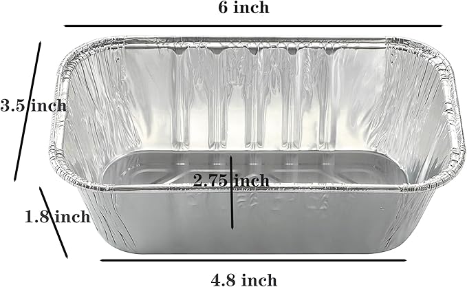 1Lb mini Loaf Pans Heavy Duty Disposable Aluminum Foil Bread Tins Standard Size - Image 2