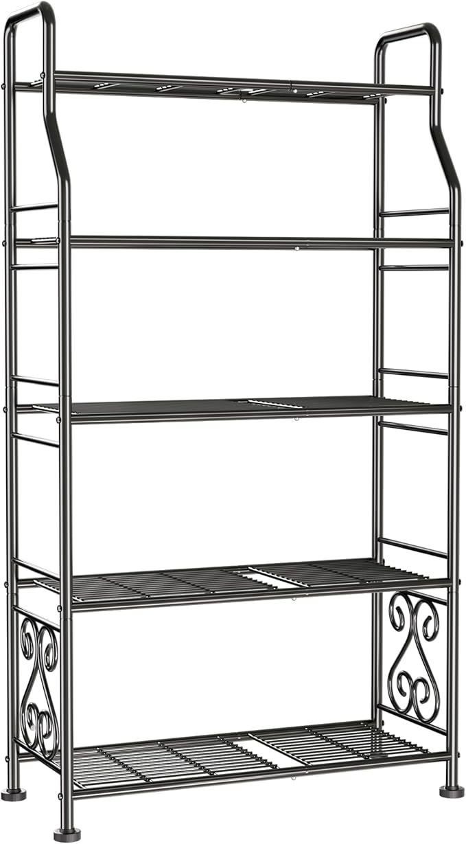 GIOTORENT Plant Stand Outdoor Indoor 5 Tier Metal Waterproof - 53.2" Plant Shelf for Patio, Balcony, Living Room, Large Capacity Tiered Plant Rack, Black - Image 6