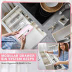 Maitys 12 Pcs Clear Drawer Organizer 9 x 3 x 2 Inches Plastic Rectangle Trays - Image 5