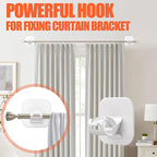 Adhesive Curtain Rods No Drilling Holder, No Drill Curtain Rod Brackets - Image 4
