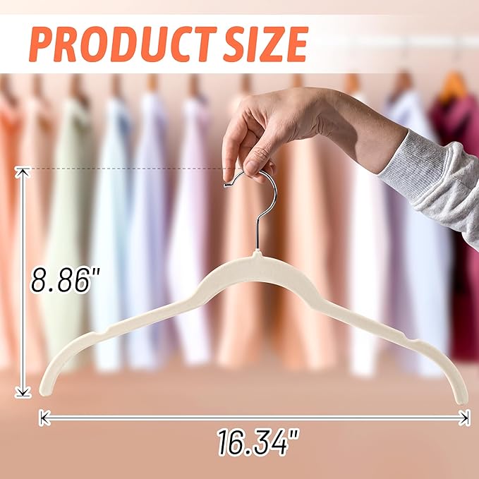 30 Pack Multicolor Velvet Shirt Hangers – Non-Slip Slim Flocked Hangers - Image 2