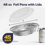 Fit Meal Prep 45 pack 9" Round Aluminum Foil Pans - Image 2