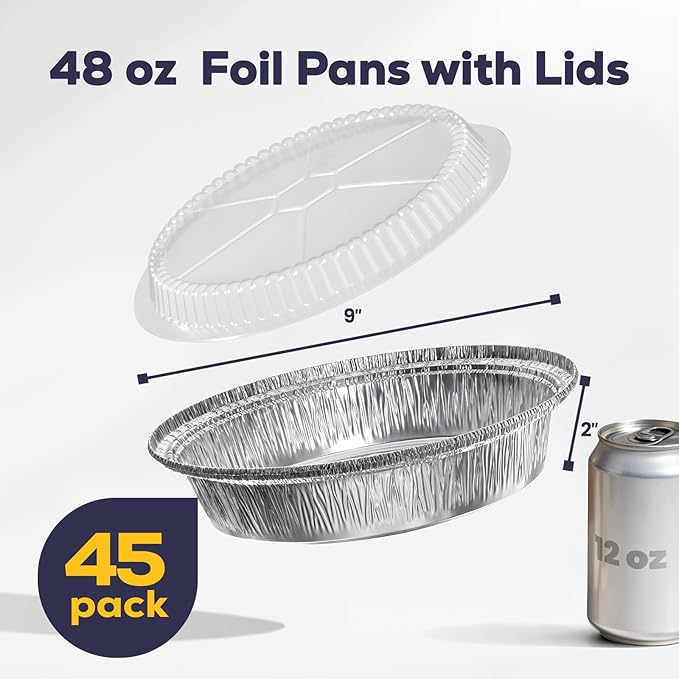 Fit Meal Prep 45 pack 9" Round Aluminum Foil Pans - Image 2