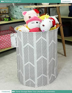 FANKANG Storage Basket, Nursery Hamper Canvas Laundry Basket Foldable - Image 3