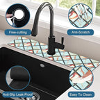 Rendering Marble Kitchen Sink Splash Guard Faucet Mat Blue Wall Tiles Super - Image 4